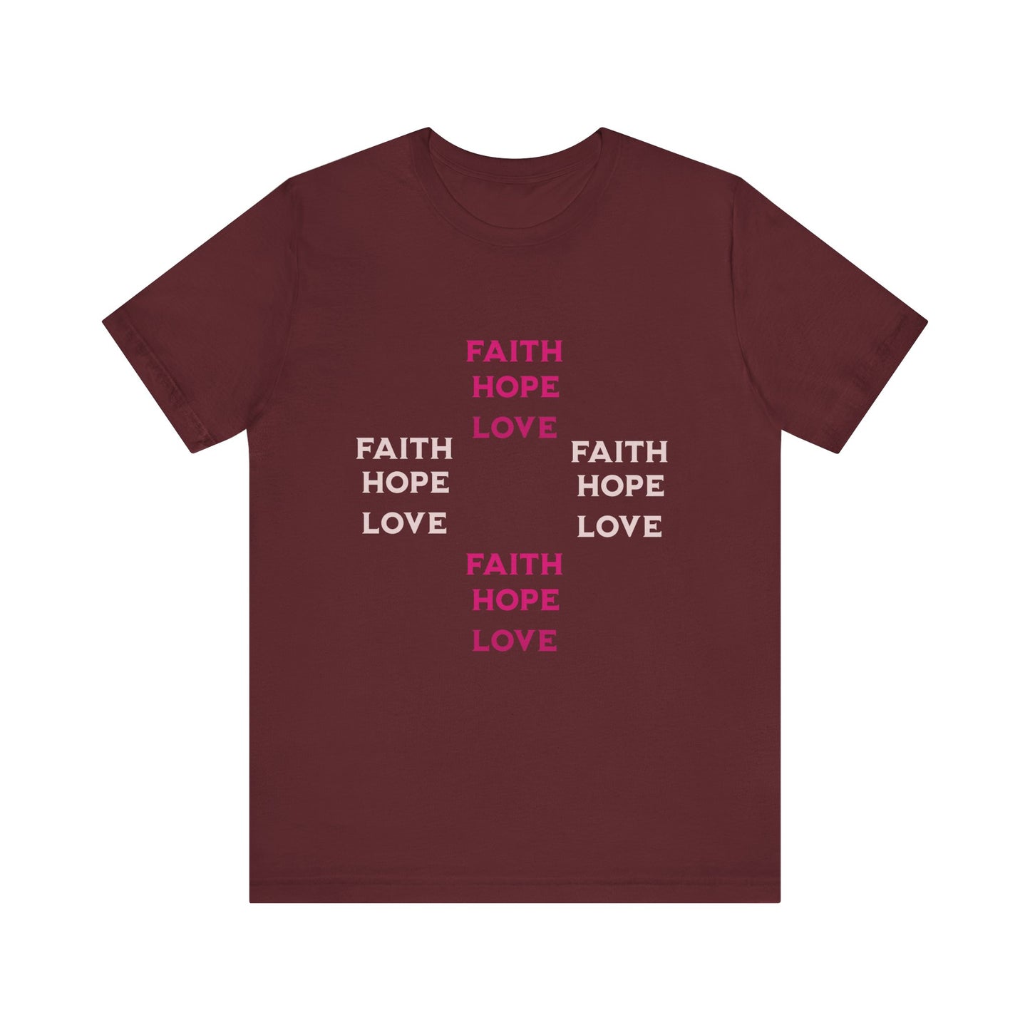 Power of Words Motivational Tee-- Faith, Hope, Love