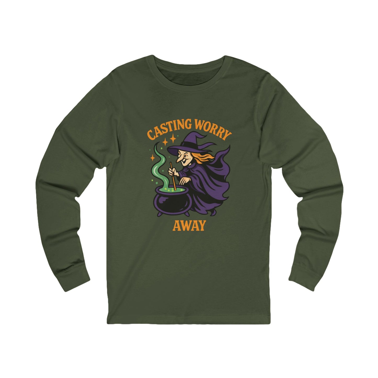 Anxiety Witch Long Sleeve Tee, Halloween Shirt, Witchcraft Apparel, Cozy Fall Fashion, Gift for Her