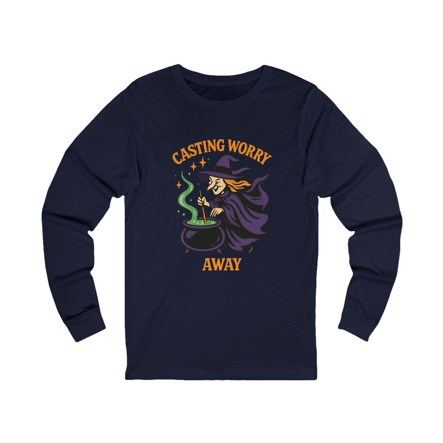 Anxiety Witch Long Sleeve Tee, Halloween Shirt, Witchcraft Apparel, Cozy Fall Fashion, Gift for Her