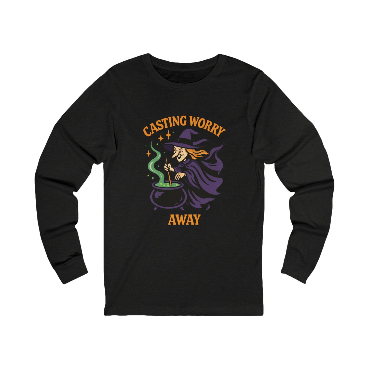 Anxiety Witch Long Sleeve Tee, Halloween Shirt, Witchcraft Apparel, Cozy Fall Fashion, Gift for Her