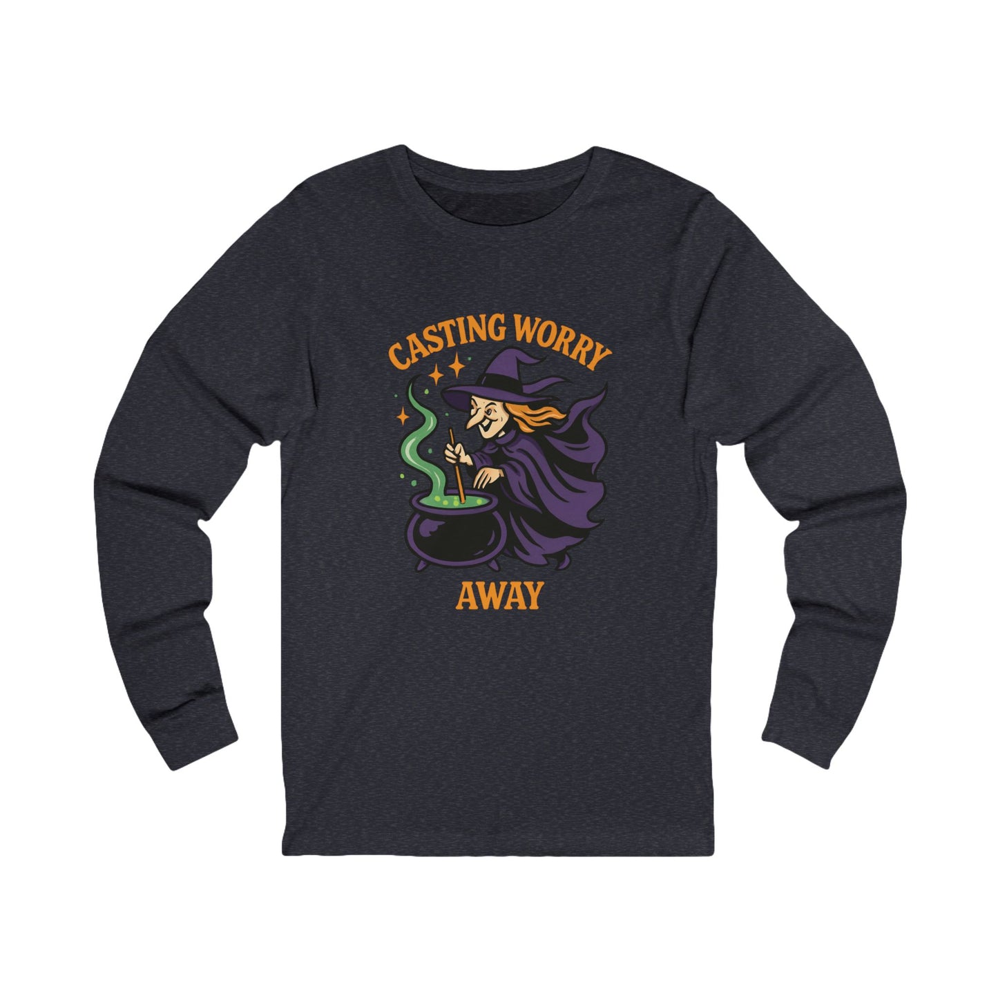 Anxiety Witch Long Sleeve Tee, Halloween Shirt, Witchcraft Apparel, Cozy Fall Fashion, Gift for Her