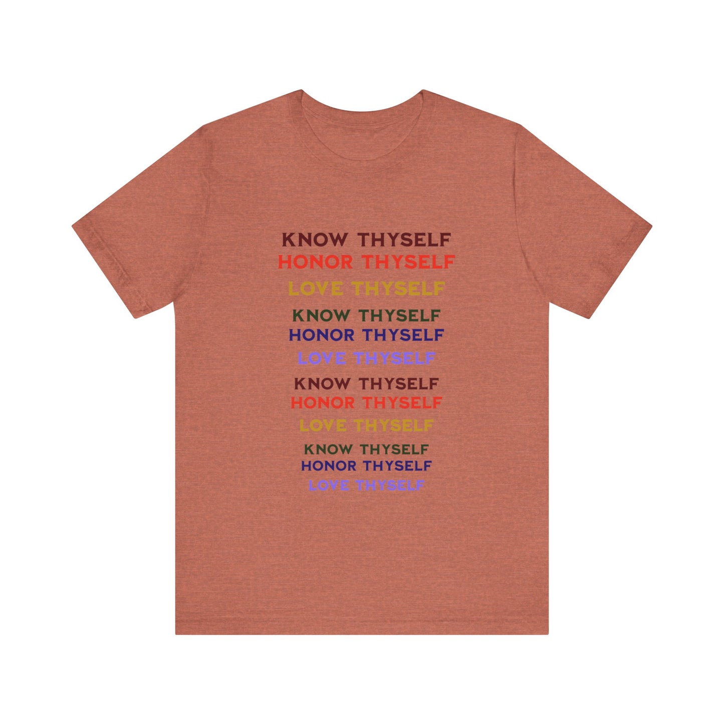 Power of Words Motivational Tee-- Know Thyself