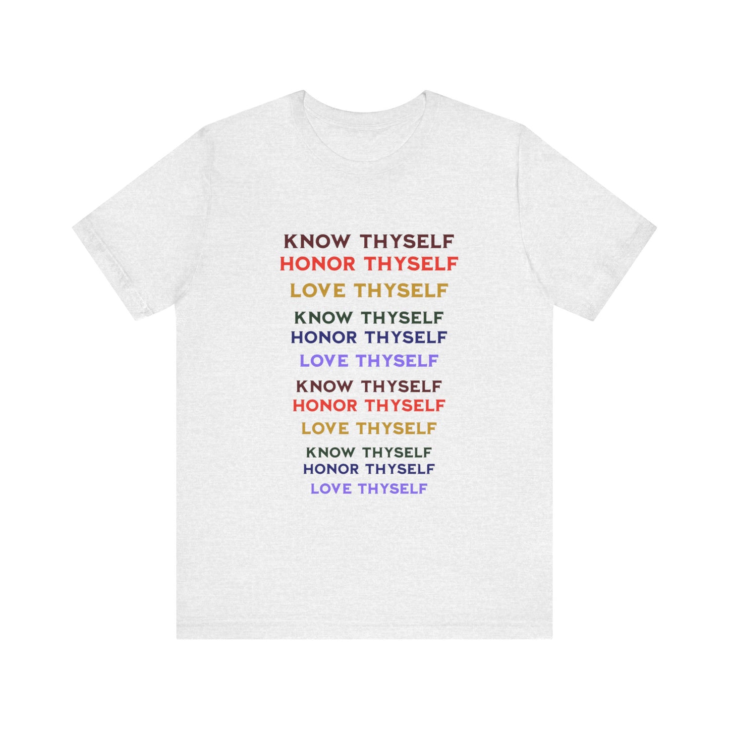 Power of Words Motivational Tee-- Know Thyself