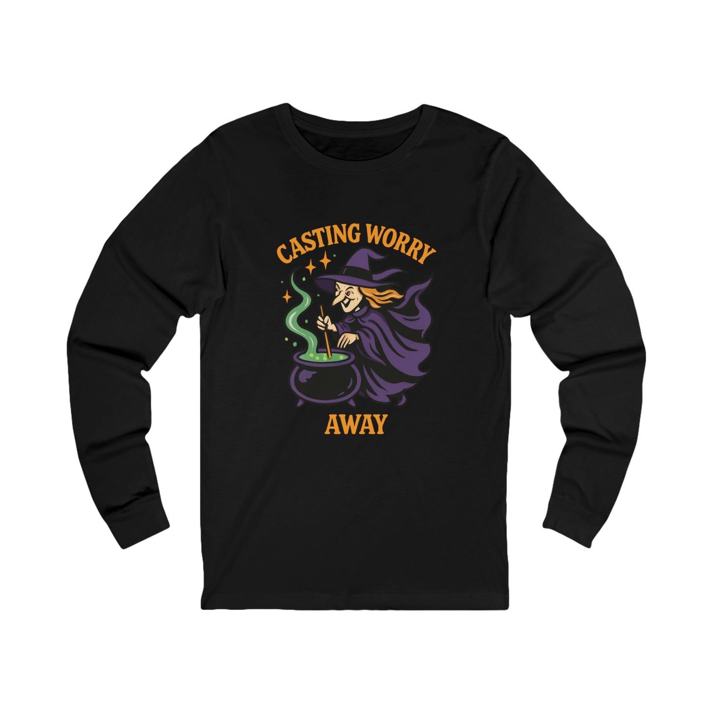 Anxiety Witch Long Sleeve Tee, Halloween Shirt, Witchcraft Apparel, Cozy Fall Fashion, Gift for Her