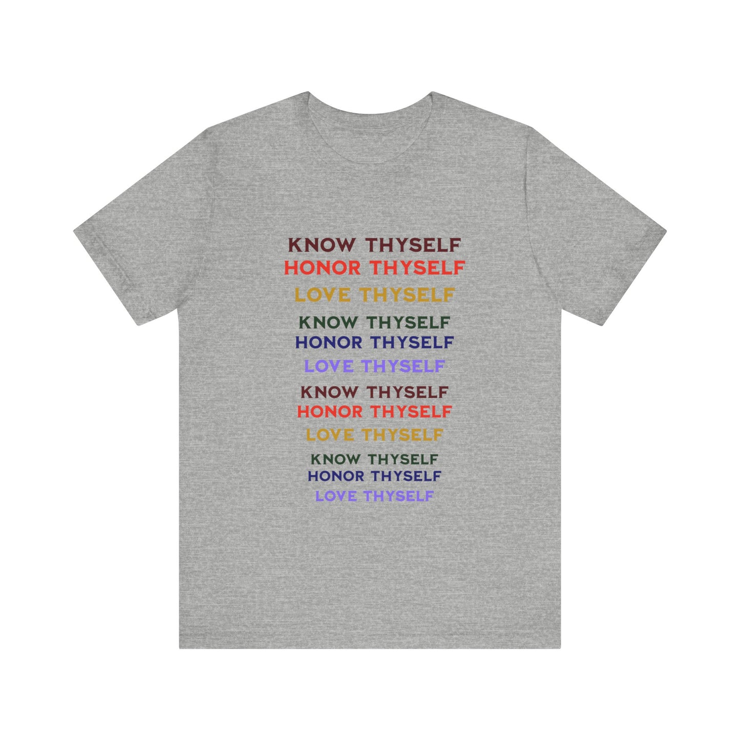 Power of Words Motivational Tee-- Know Thyself