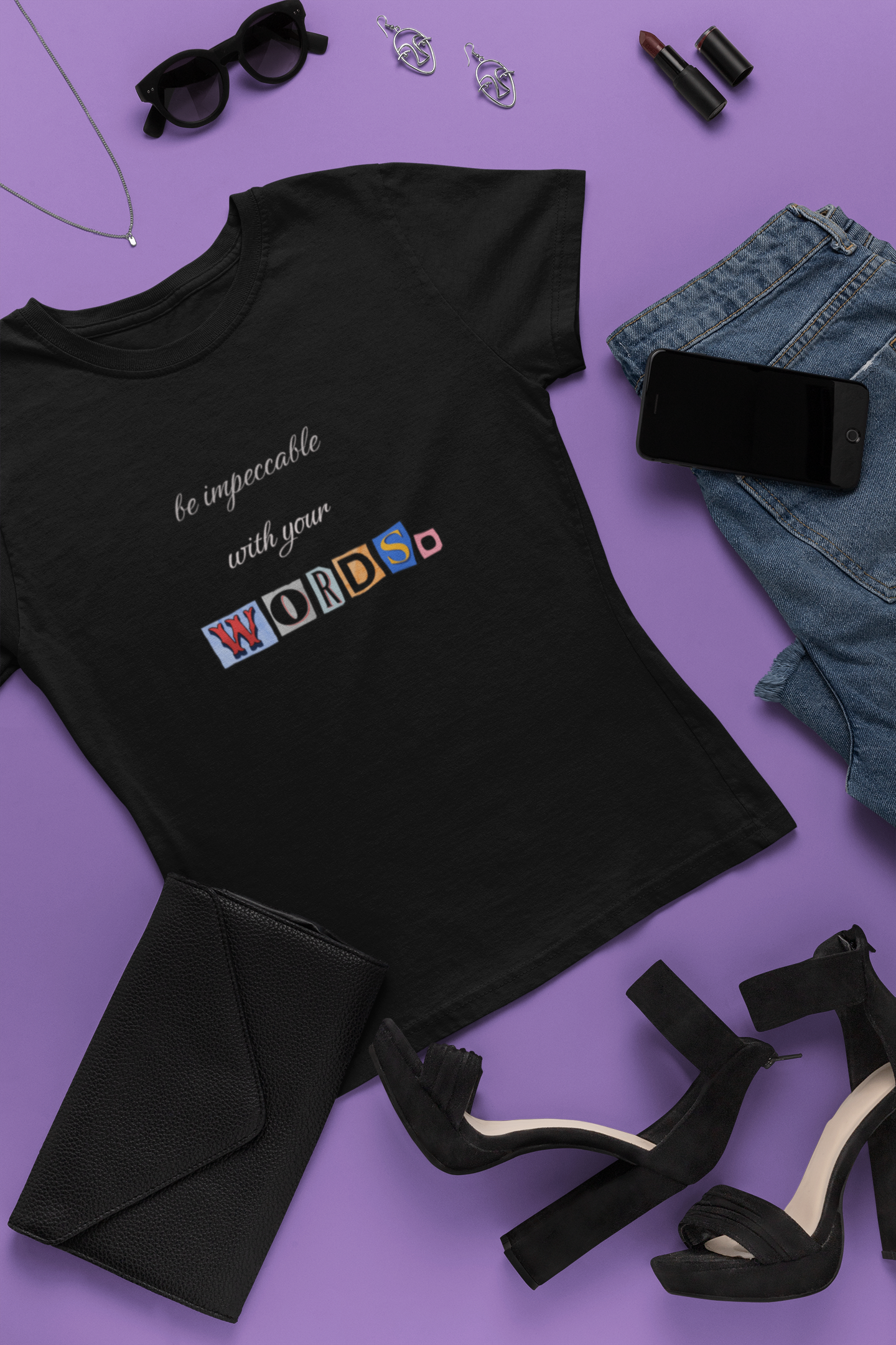 Power of Words Motivational Tee-- Be Impeccable