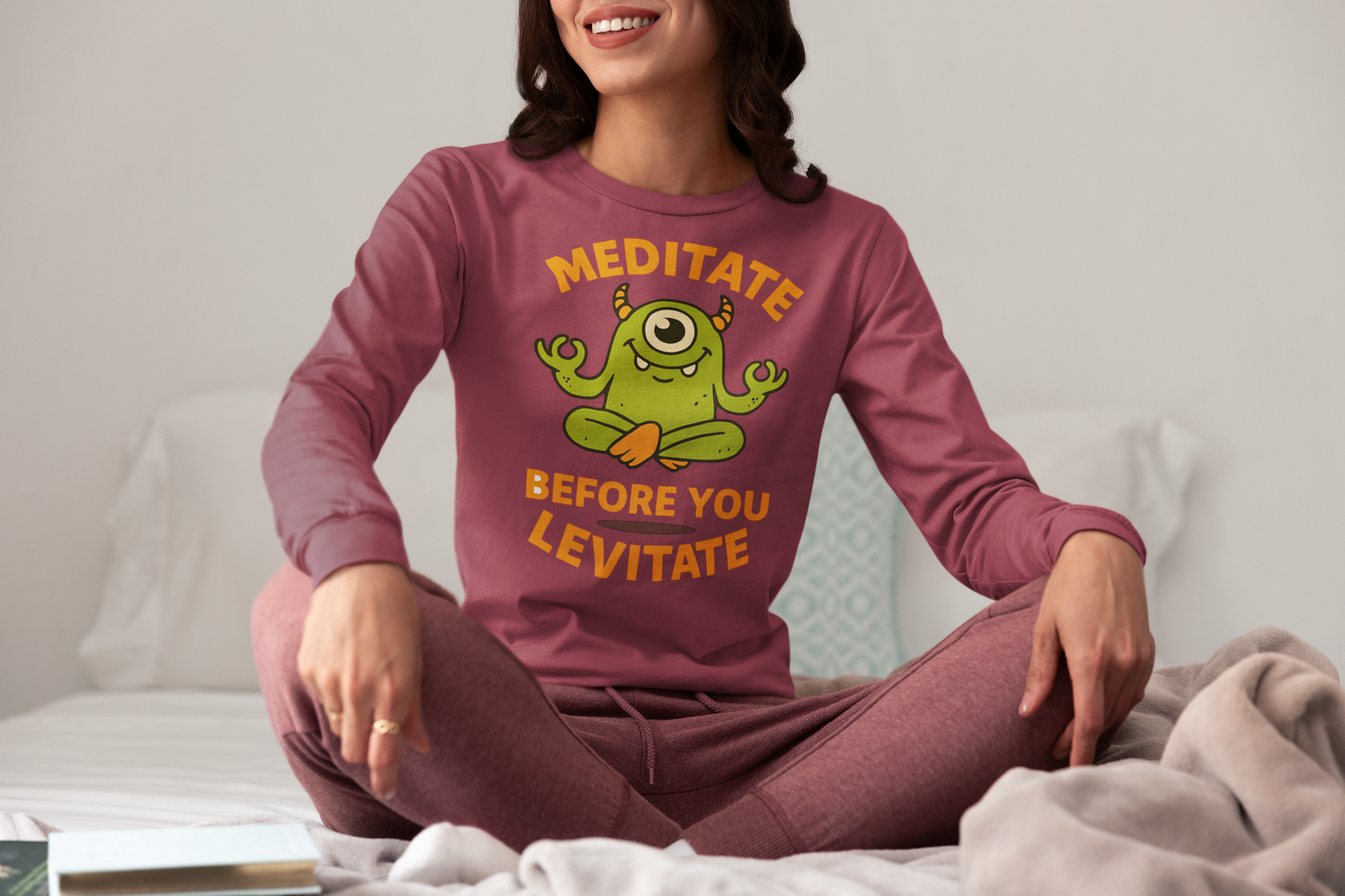 Meditate Before You Levitate Halloween Long Sleeve Tee