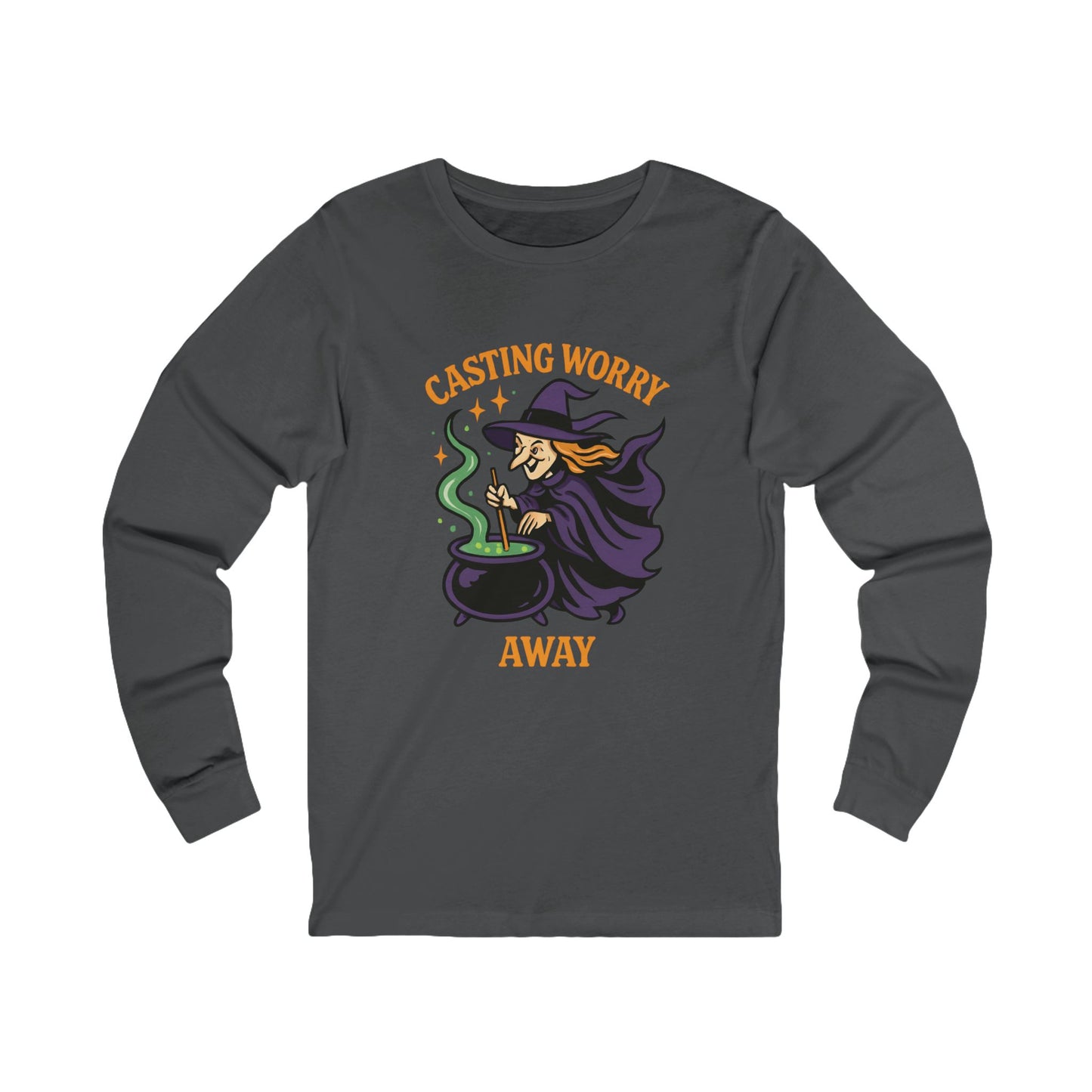 Anxiety Witch Long Sleeve Tee, Halloween Shirt, Witchcraft Apparel, Cozy Fall Fashion, Gift for Her