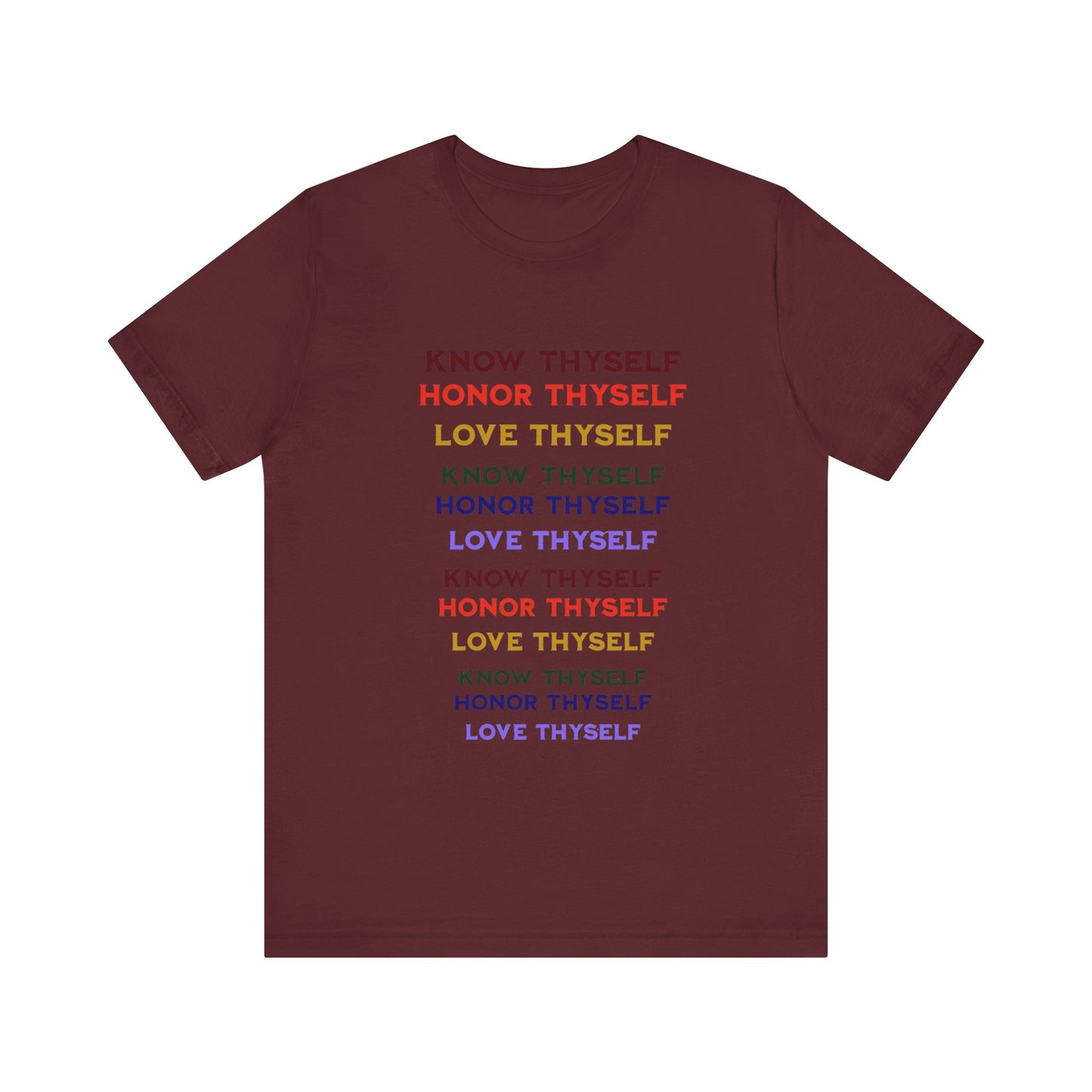 Power of Words Motivational Tee-- Know Thyself