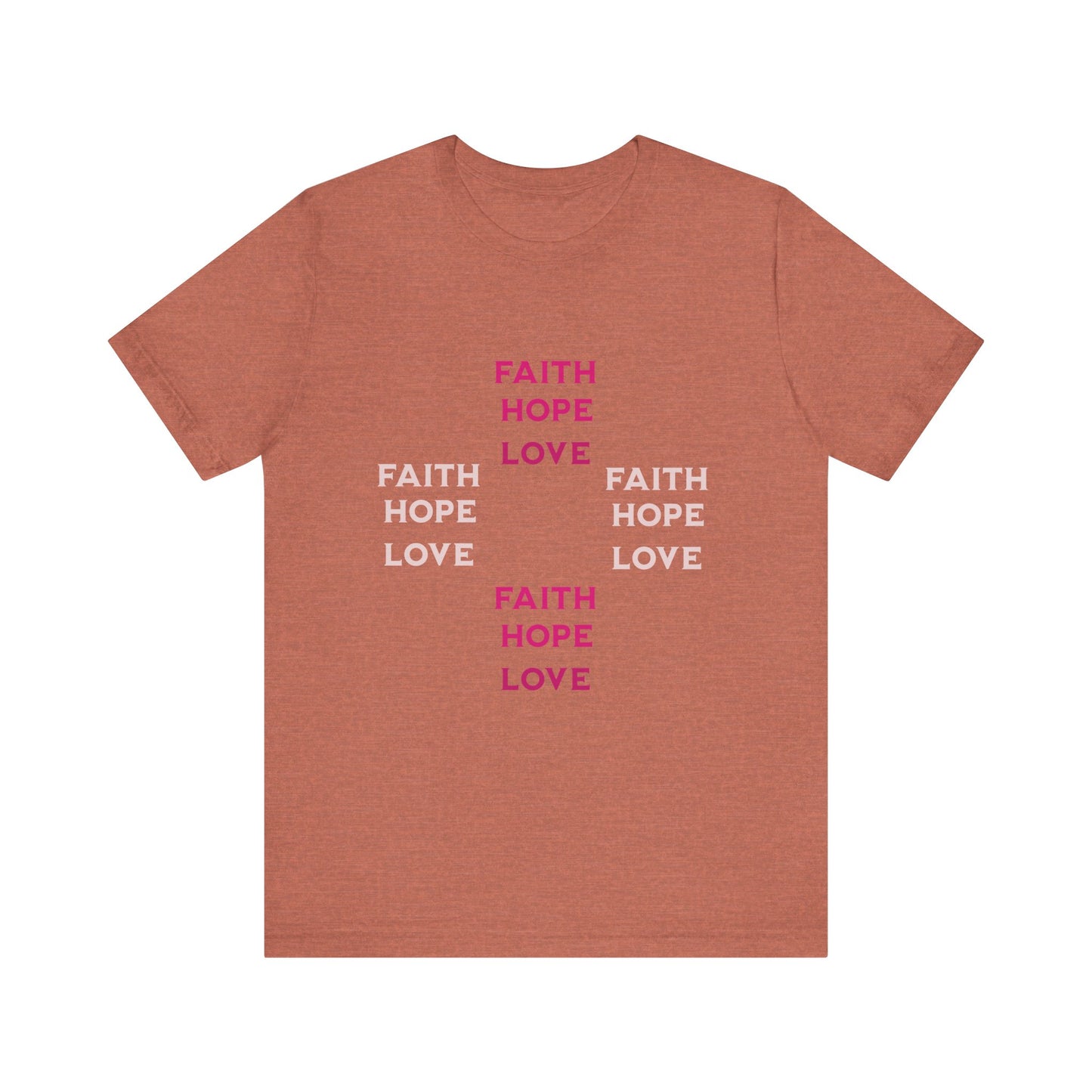 Power of Words Motivational Tee-- Faith, Hope, Love