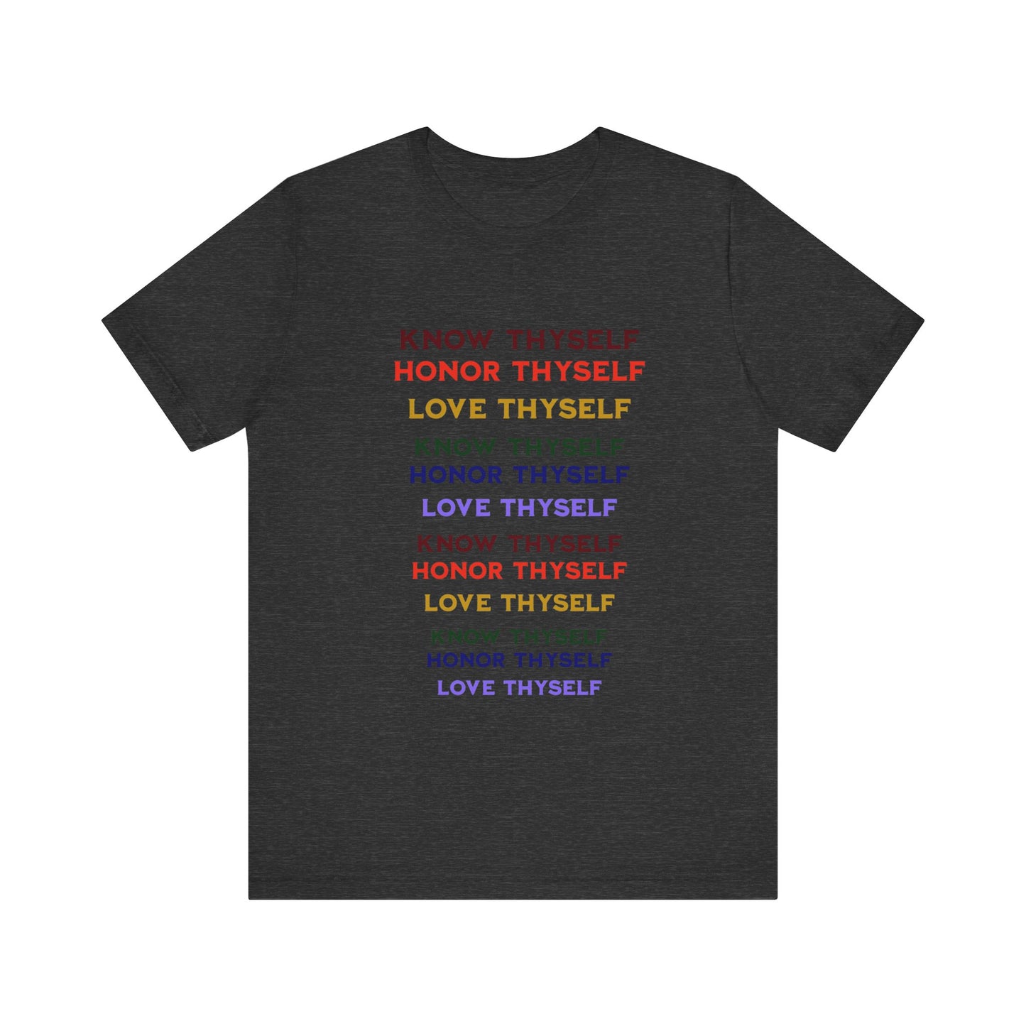 Power of Words Motivational Tee-- Know Thyself