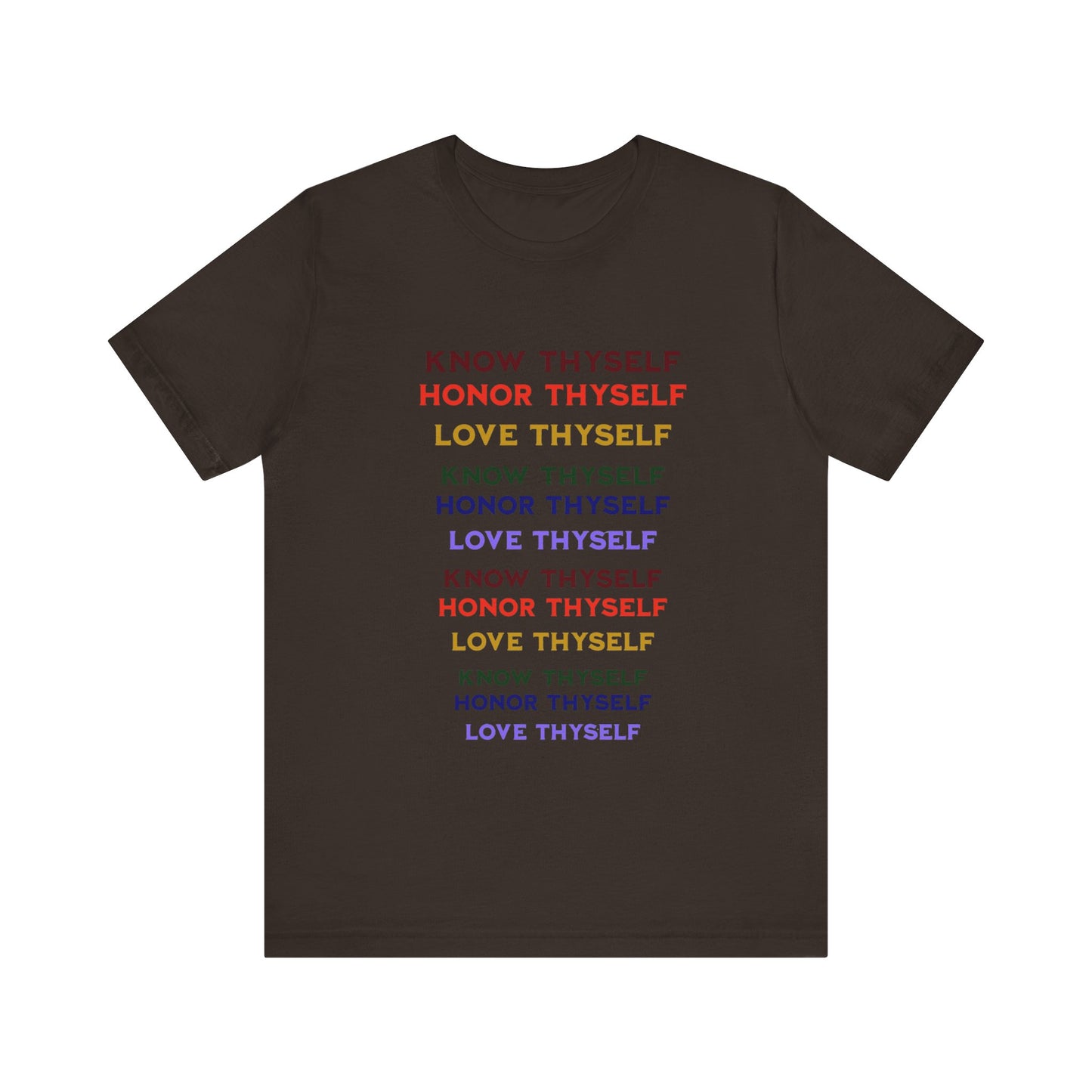 Power of Words Motivational Tee-- Know Thyself