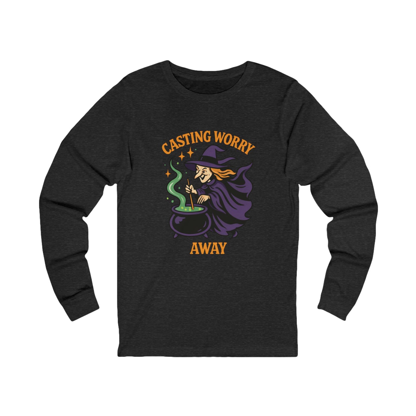 Anxiety Witch Long Sleeve Tee, Halloween Shirt, Witchcraft Apparel, Cozy Fall Fashion, Gift for Her