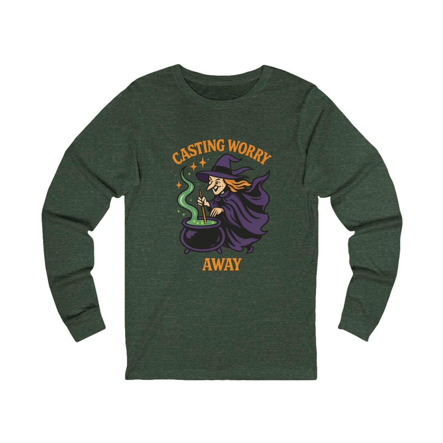 Anxiety Witch Long Sleeve Tee, Halloween Shirt, Witchcraft Apparel, Cozy Fall Fashion, Gift for Her