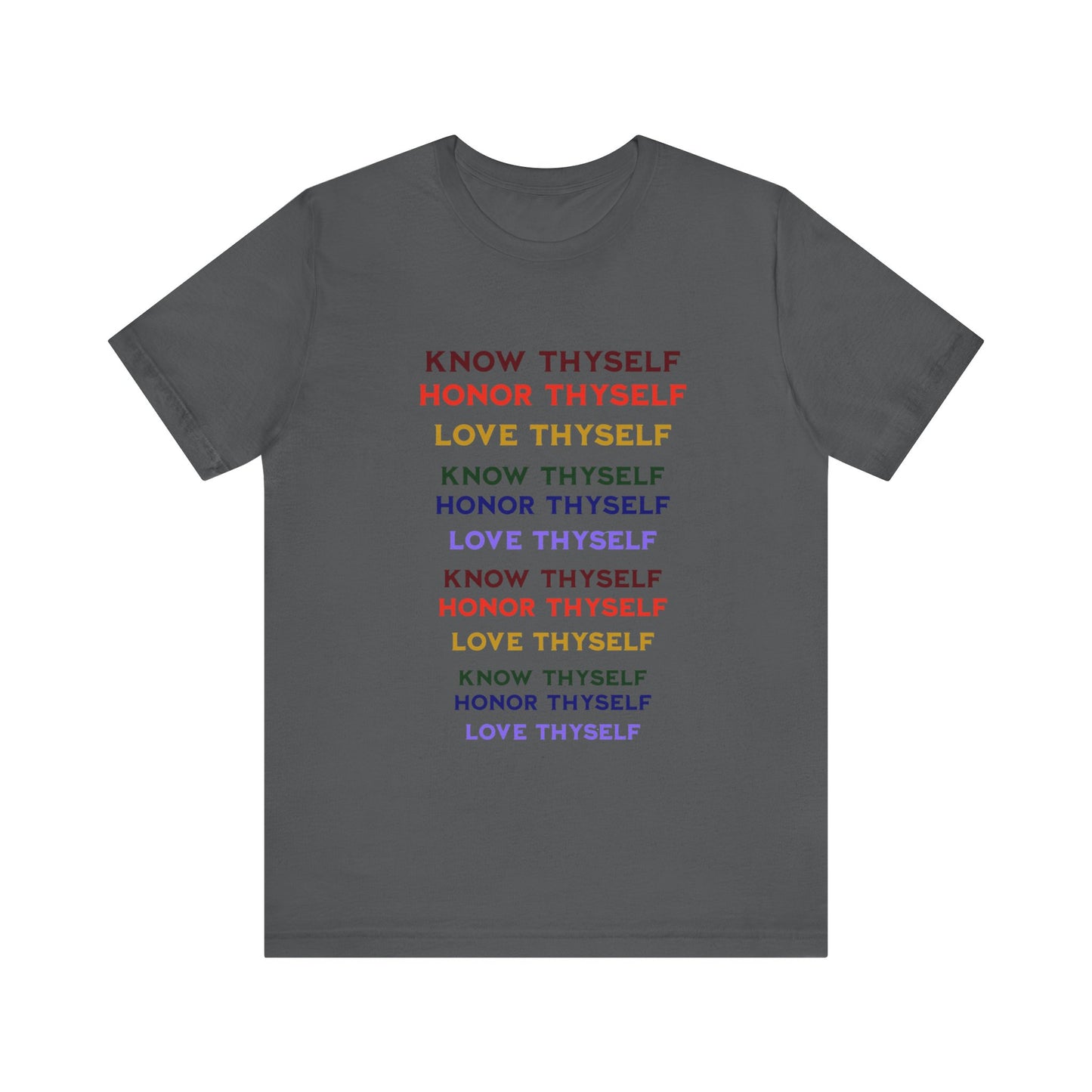 Power of Words Motivational Tee-- Know Thyself