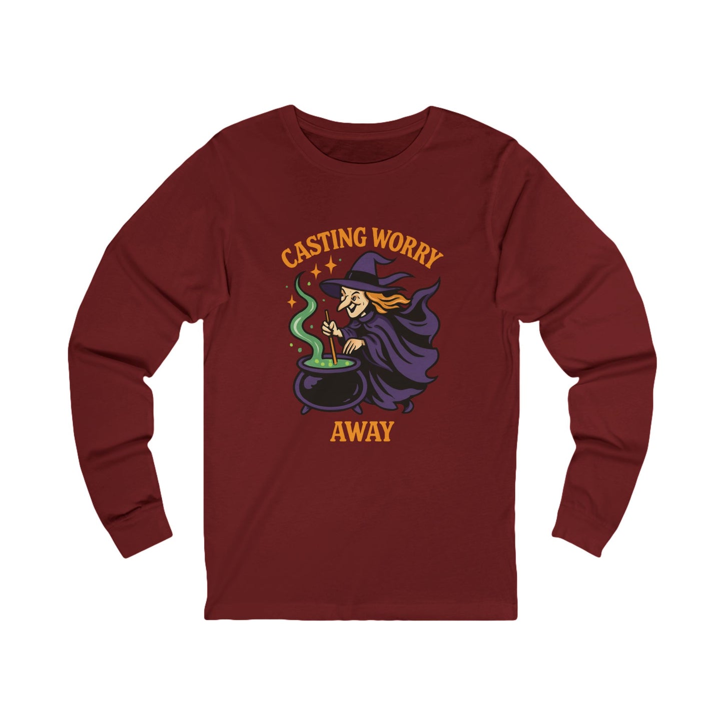 Anxiety Witch Long Sleeve Tee, Halloween Shirt, Witchcraft Apparel, Cozy Fall Fashion, Gift for Her