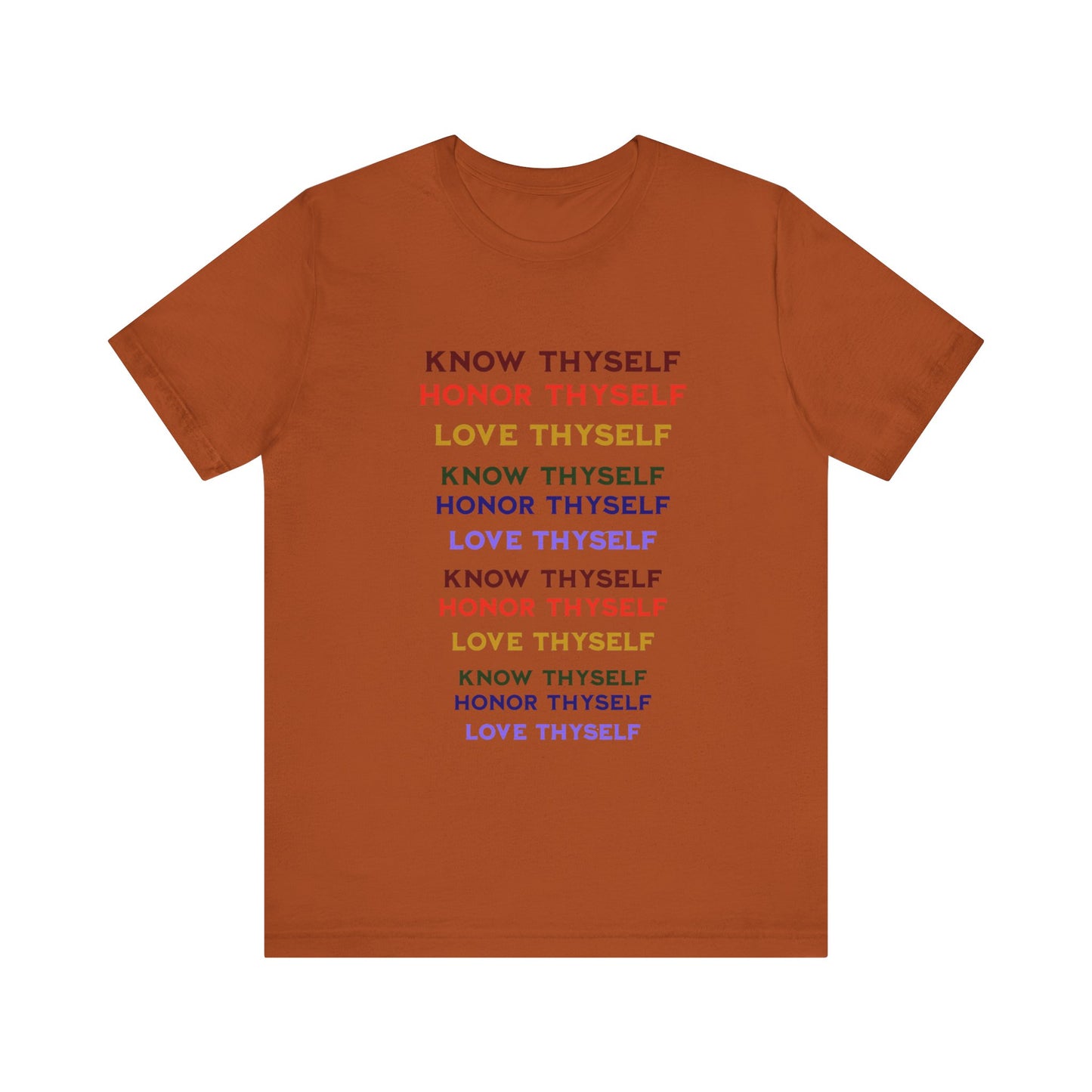 Power of Words Motivational Tee-- Know Thyself