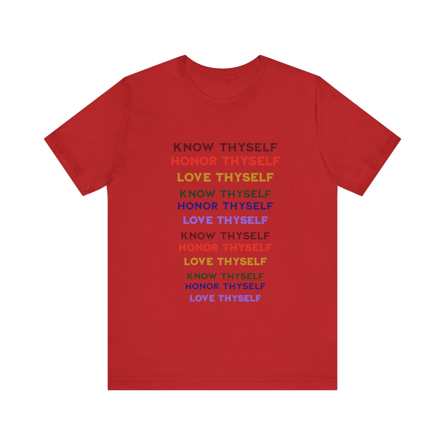 Power of Words Motivational Tee-- Know Thyself