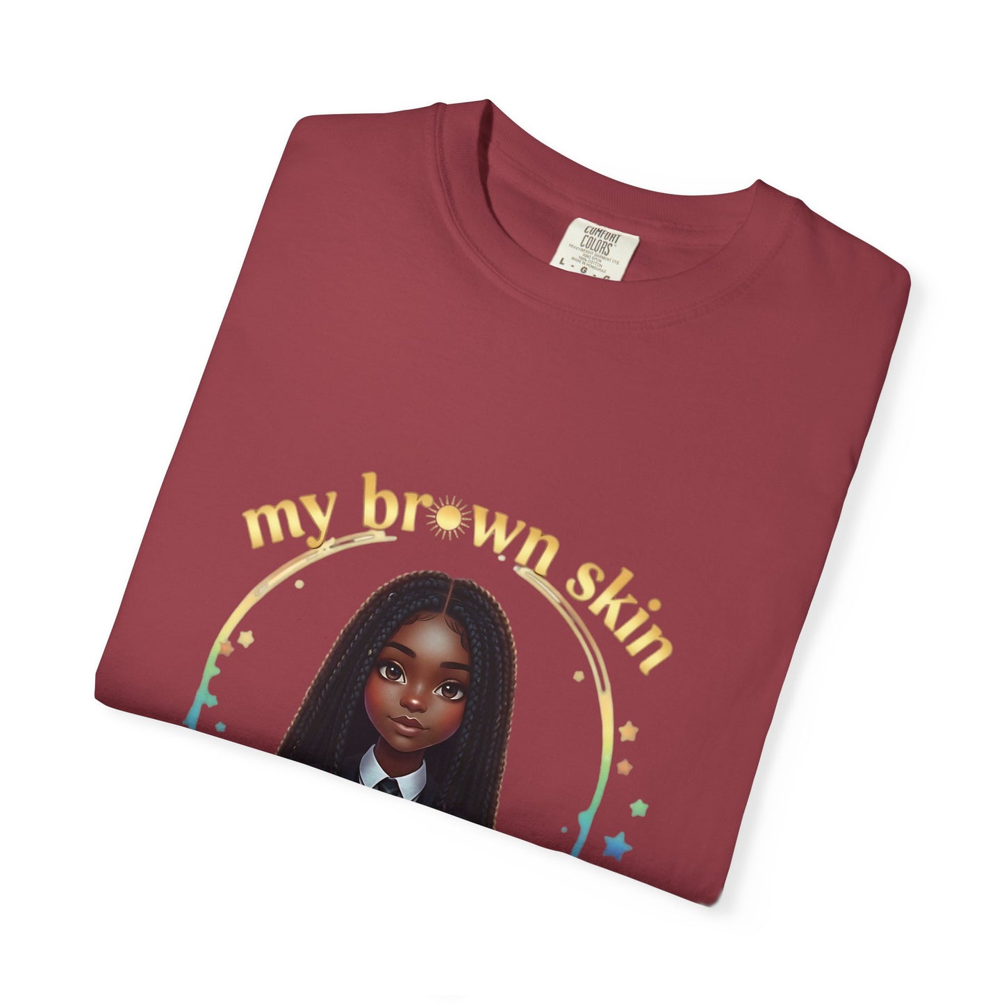 Empowering Teens Tee – “SKIN SHINES LIKE GOLD” Positive Affirmation T-Shirt for Teens