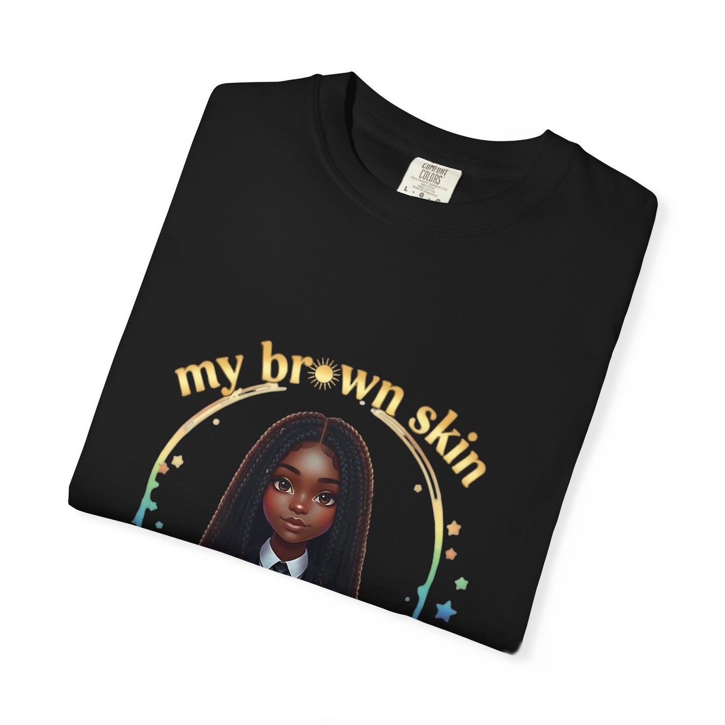 Empowering Teens Tee – “SKIN SHINES LIKE GOLD” Positive Affirmation T-Shirt for Teens
