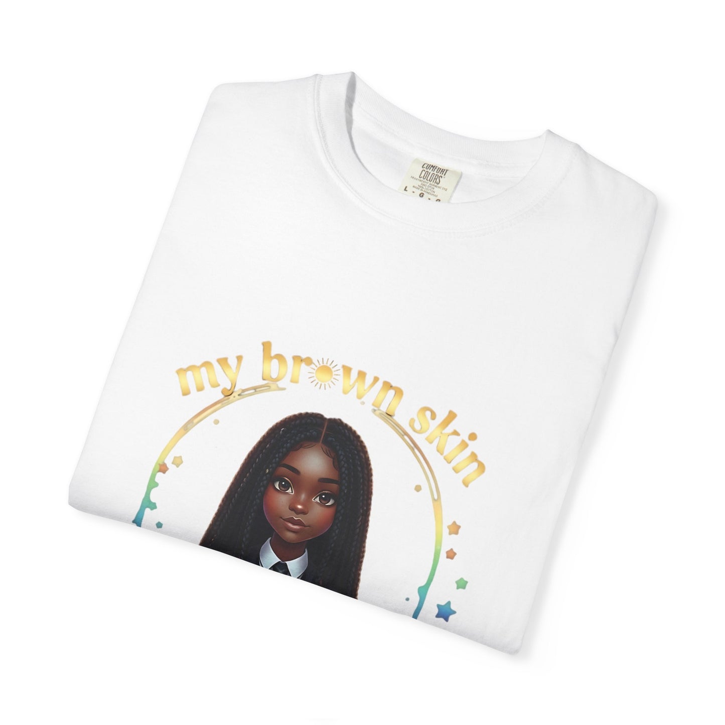 Empowering Teens Tee – “SKIN SHINES LIKE GOLD” Positive Affirmation T-Shirt for Teens