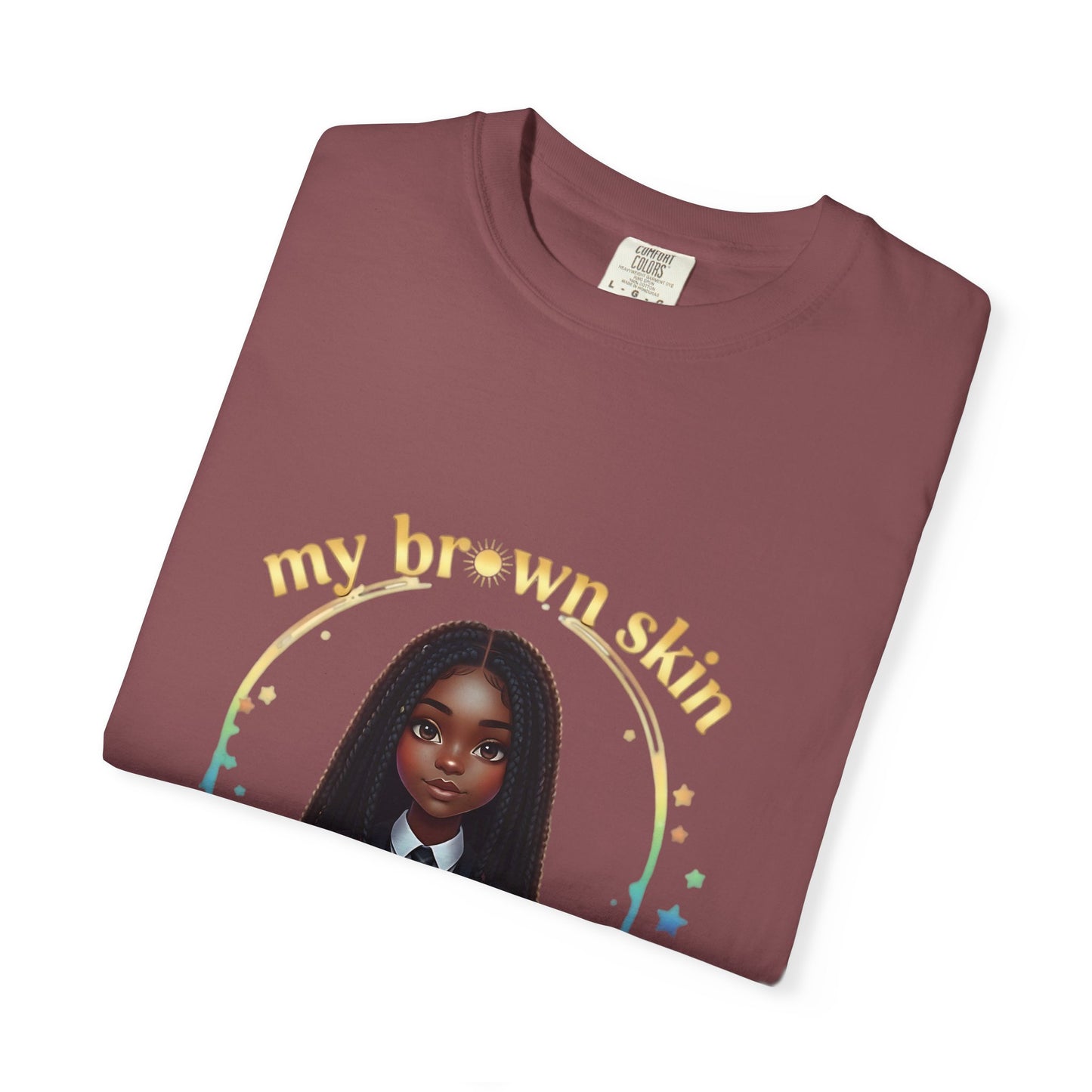 Empowering Teens Tee – “SKIN SHINES LIKE GOLD” Positive Affirmation T-Shirt for Teens
