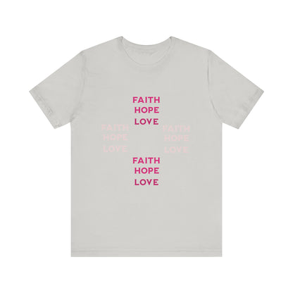 Power of Words Motivational Tee-- Faith, Hope, Love