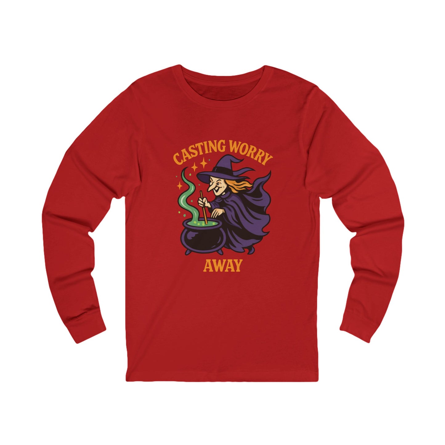 Anxiety Witch Long Sleeve Tee, Halloween Shirt, Witchcraft Apparel, Cozy Fall Fashion, Gift for Her