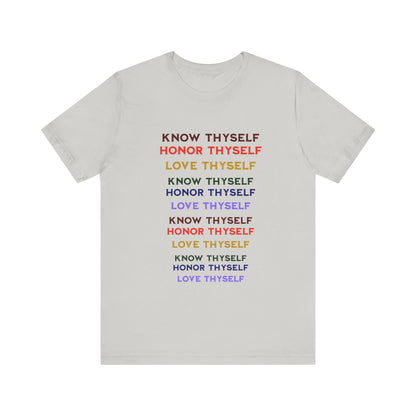 Power of Words Motivational Tee-- Know Thyself