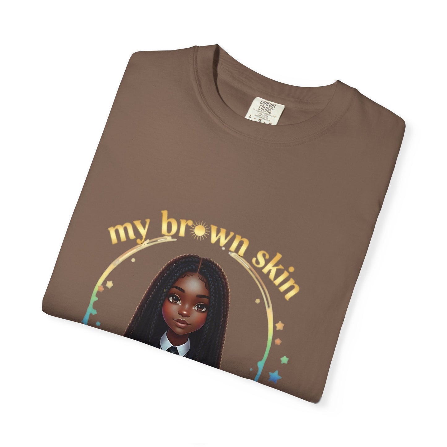 Empowering Teens Tee – “SKIN SHINES LIKE GOLD” Positive Affirmation T-Shirt for Teens