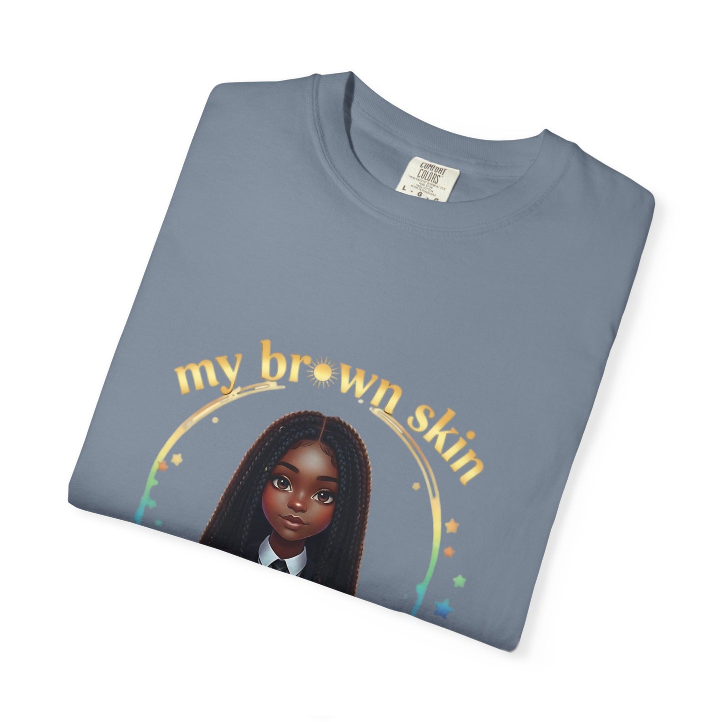 Empowering Teens Tee – “SKIN SHINES LIKE GOLD” Positive Affirmation T-Shirt for Teens
