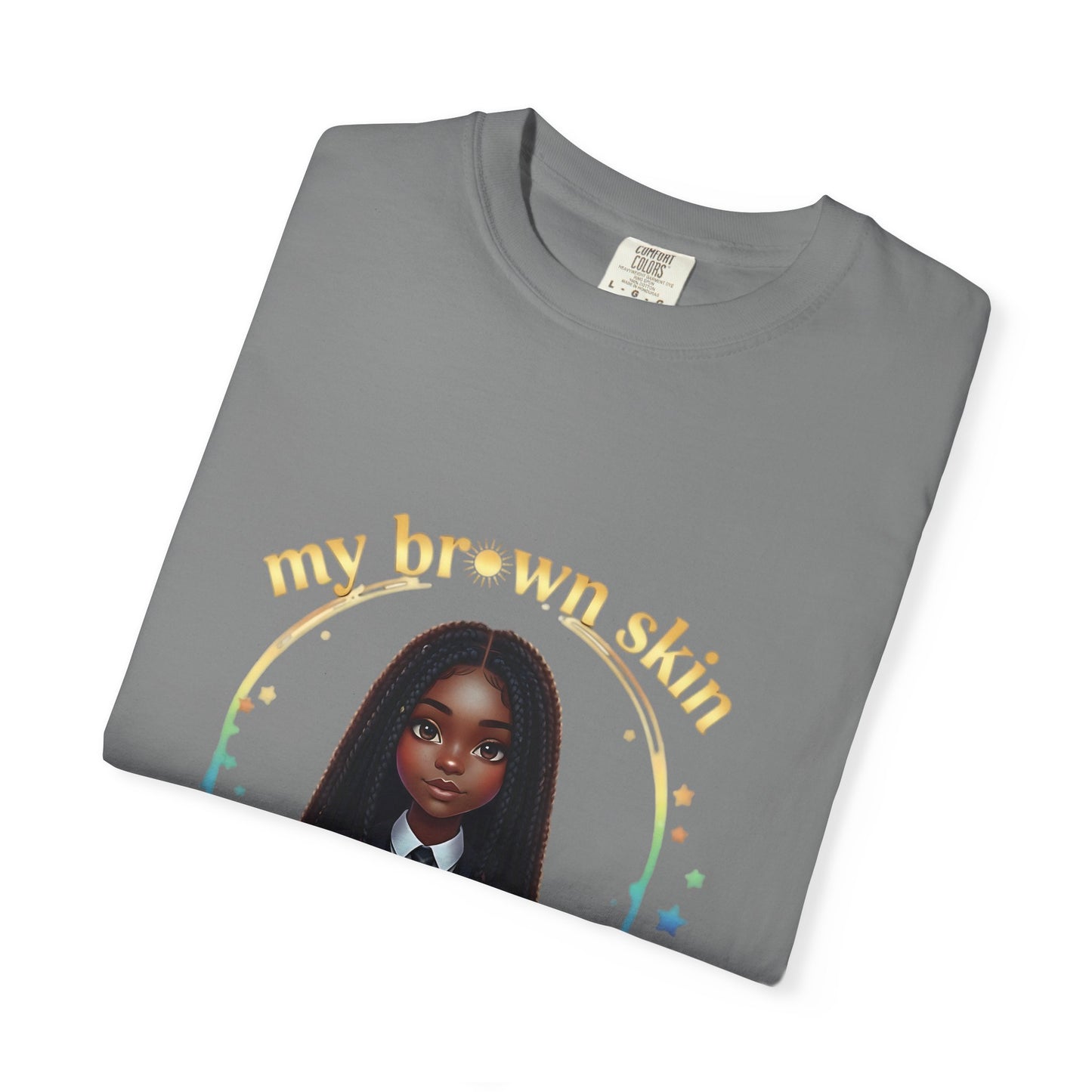 Empowering Teens Tee – “SKIN SHINES LIKE GOLD” Positive Affirmation T-Shirt for Teens