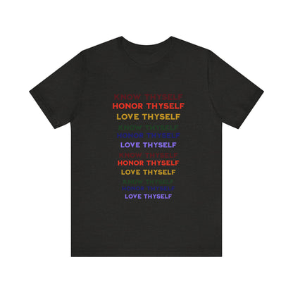 Power of Words Motivational Tee-- Know Thyself