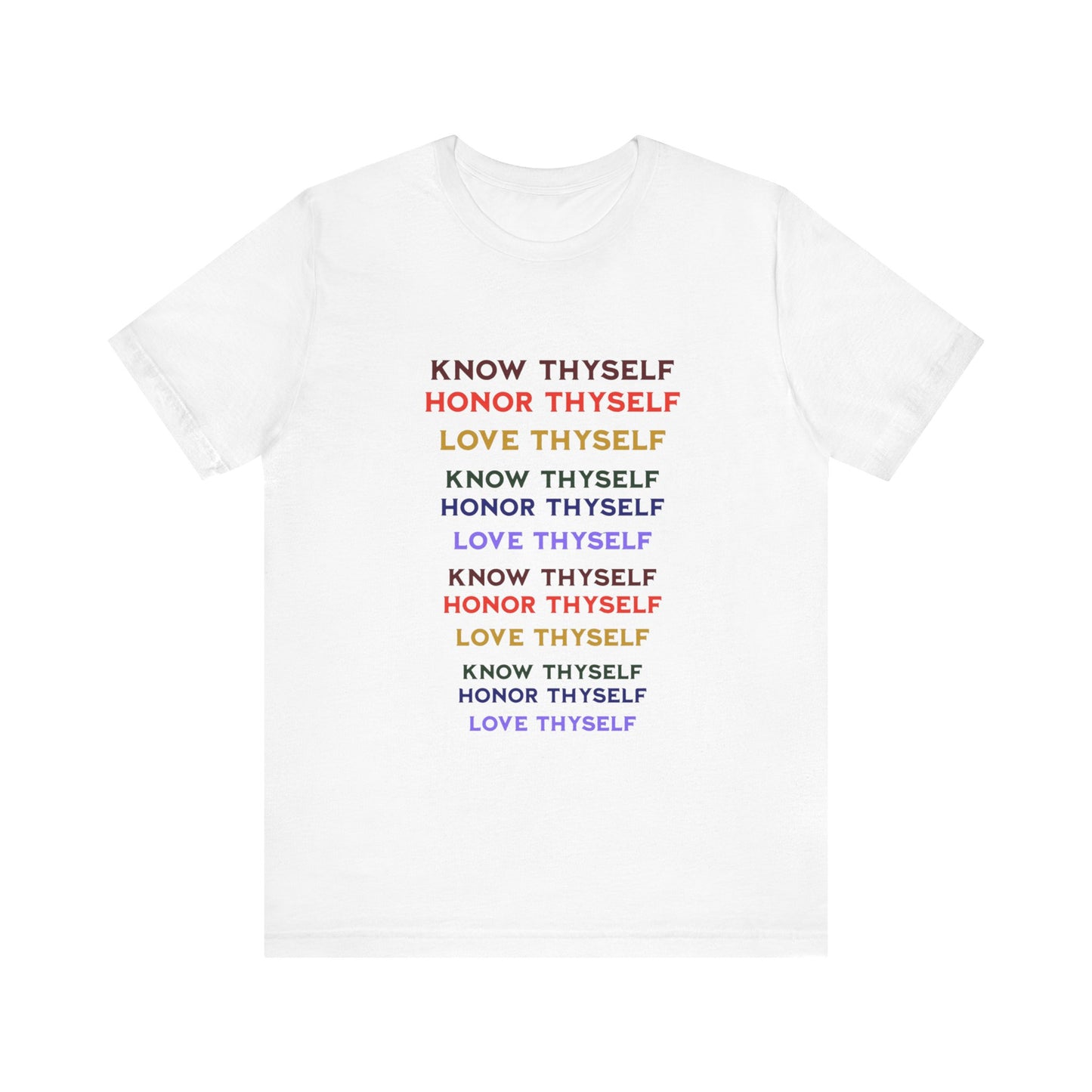 Power of Words Motivational Tee-- Know Thyself
