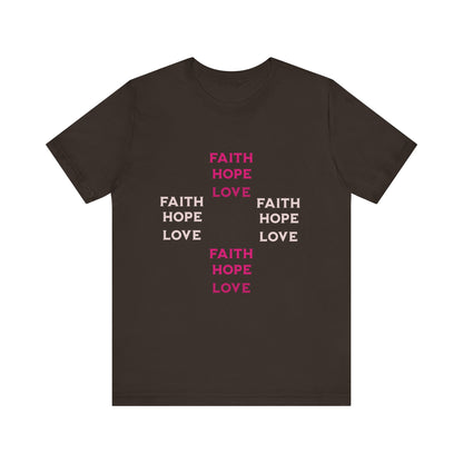 Power of Words Motivational Tee-- Faith, Hope, Love