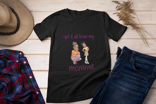 Youth Short Sleeve Tee – “I Get It All From My Momma”
