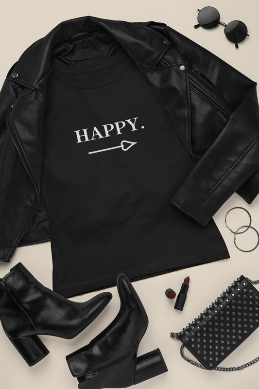Motivational Statement Tee -- Happy.