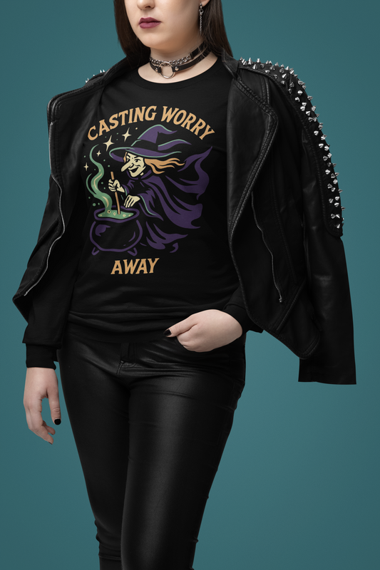 Anxiety Witch Long Sleeve Tee, Halloween Shirt, Witchcraft Apparel, Cozy Fall Fashion, Gift for Her