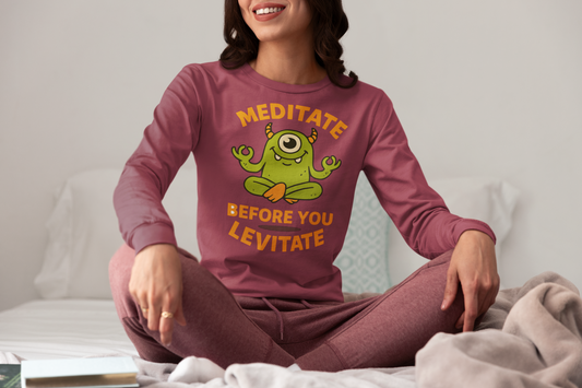 Meditate Before You Levitate Halloween Long Sleeve Tee