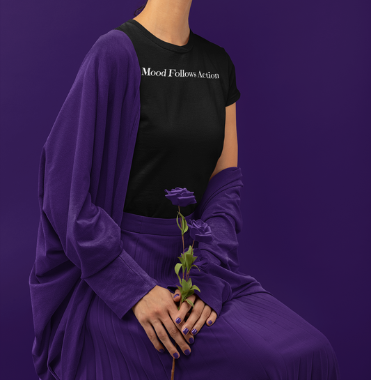 Garment-Dyed T-shirt Mood Follows Action Tee | Birthday Gift, Casual Shirt