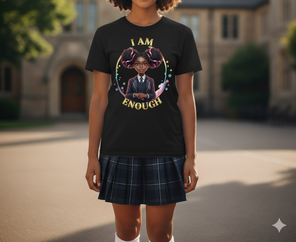 Empowering Teens Tee – “I AM ENOUGH” Positive Affirmation T-Shirt for Teens