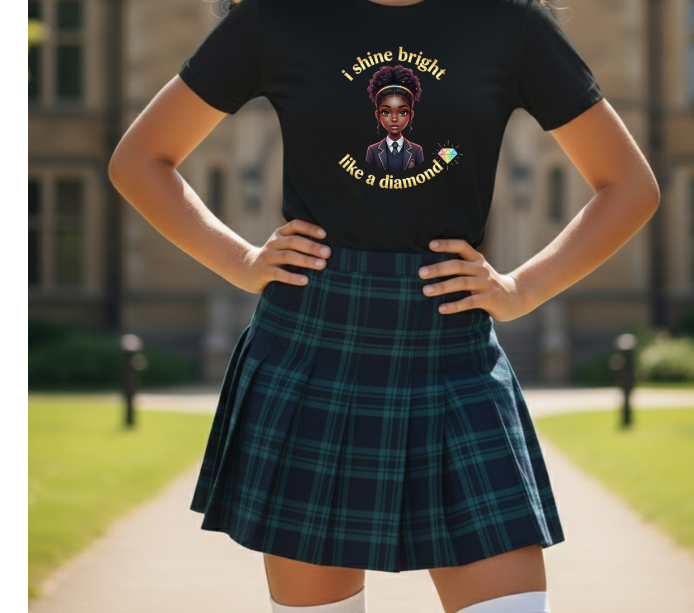 Empowering Teens Tee – “SHINE BRIGHT LIKE A DIAMOND” Positive Affirmation T-Shirt for Teens