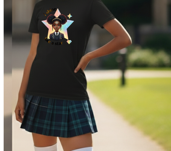 Empowering Teens Tee – “SHINE LIKE A STAR” Positive Affirmation T-Shirt for Teens