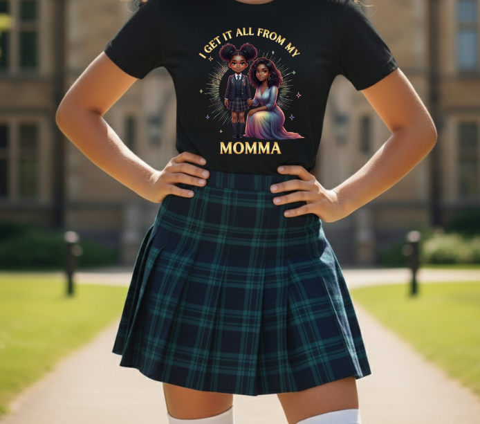 Empowering Teens Tee – “GET IT ALL FROM MY MOMMA” Positive Affirmation T-Shirt for Teens