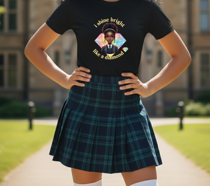 Empowering Teens Tee – “SHINE BRIGHT LIKE A DIAMOND” Positive Affirmation T-Shirt for Teens