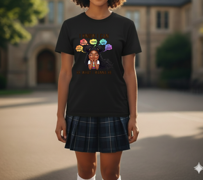 Empowering Teens Tee – “BE WHAT I WANNA BE” Positive Affirmation T-Shirt for Teens