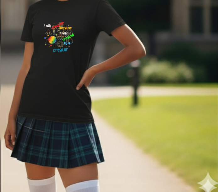 Empowering Teens Tee – “I AM CREATIVE” Positive Affirmation T-Shirt for Teens