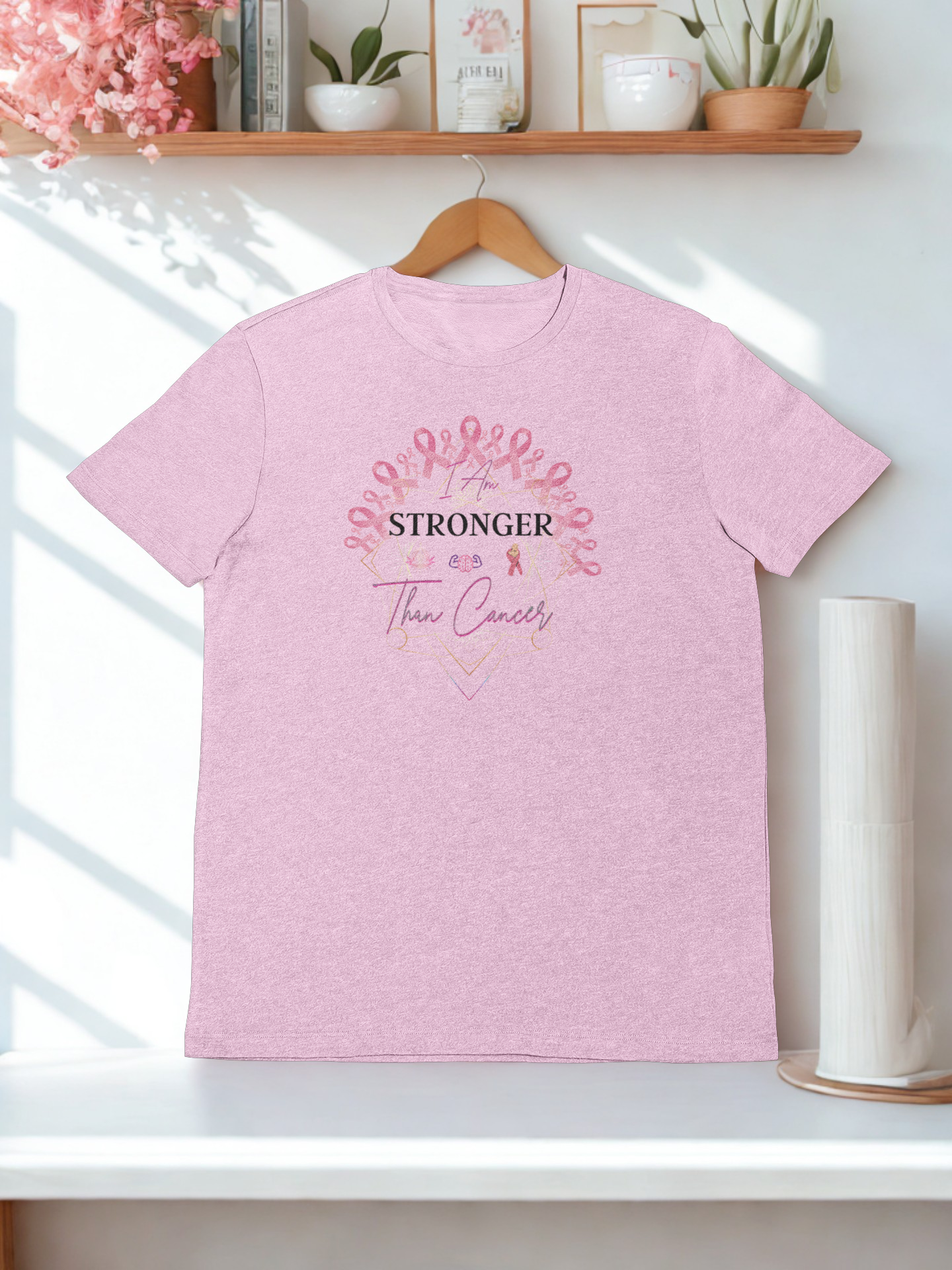I Am STRONGER Than Cancer – Pink Breast Cancer Awareness T-Shirt
