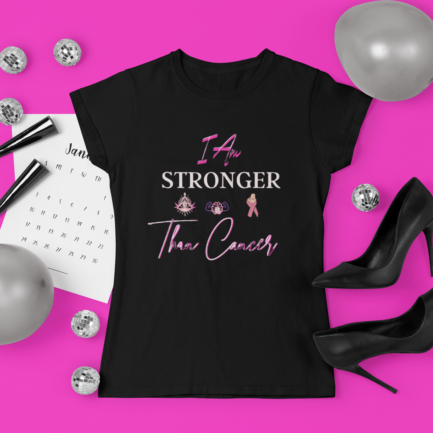 I Am STRONGER Than Cancer – Breast Cancer Awareness T-Shirt
