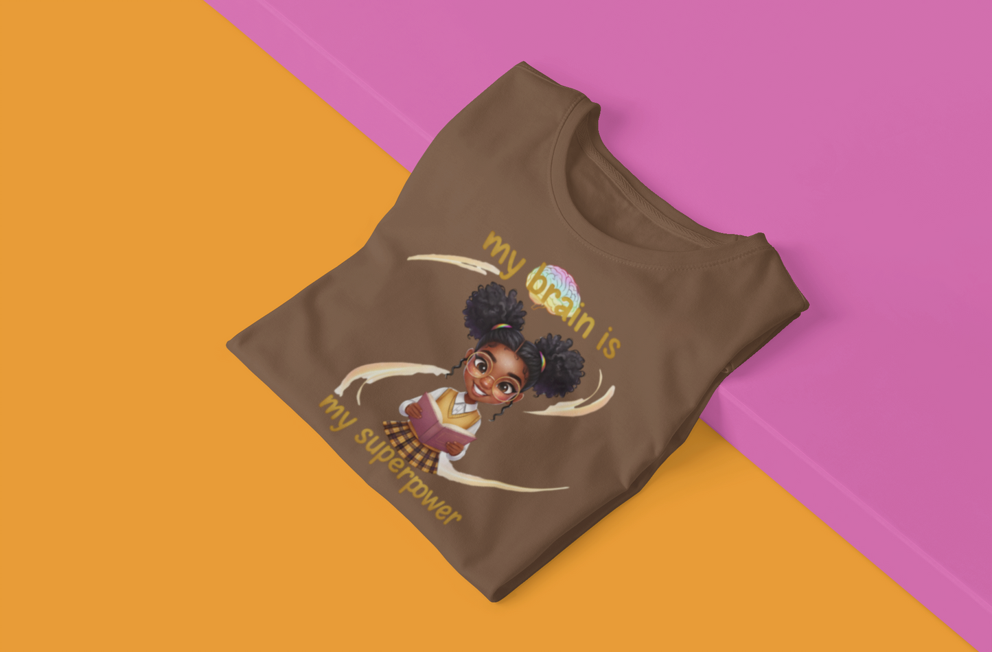 Empowering Teens Tee – “MY BRAIN IS MY SUPERPOWER” Positive Affirmation T-Shirt for Teens